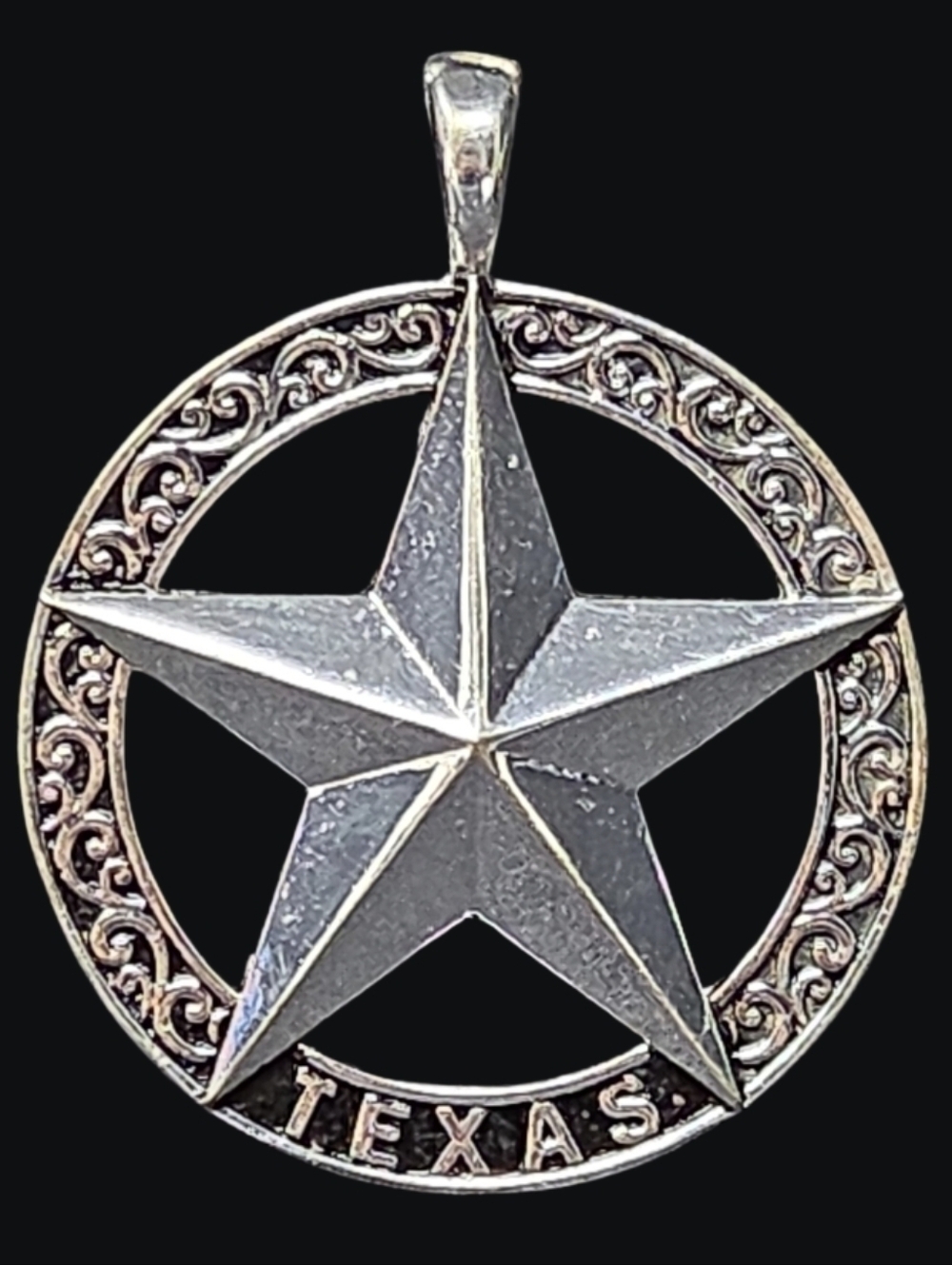 Texas Lone Star Silver-Tone Pendant - Pendant Only